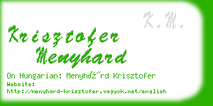 krisztofer menyhard business card